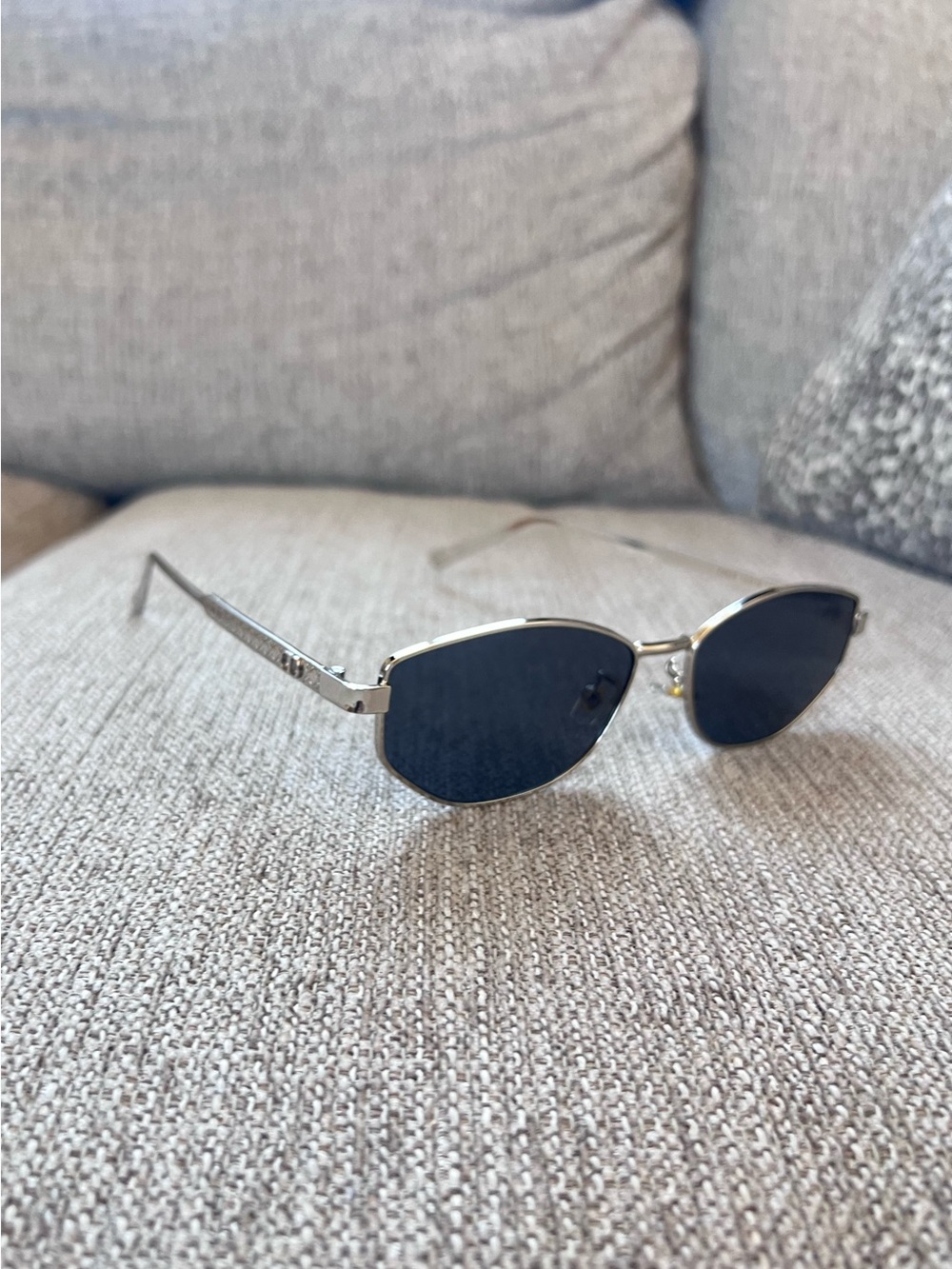 Dior Silver Frame Black Lens Sunglasses